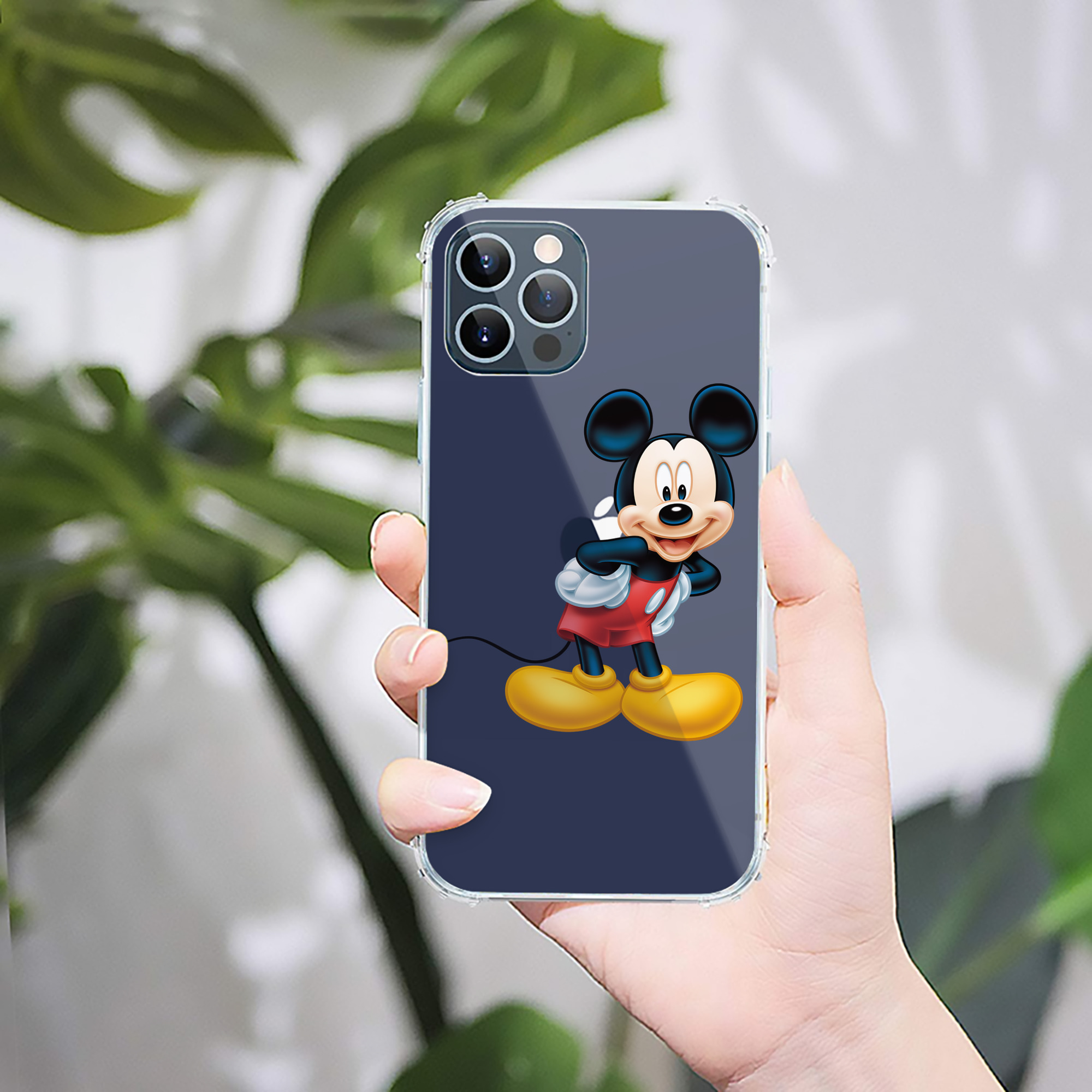 （画像用） ミッキーマウス Mickey Mouse 【iPhone 12シリーズ対応】透明スマホケース（クリアソフトケース）